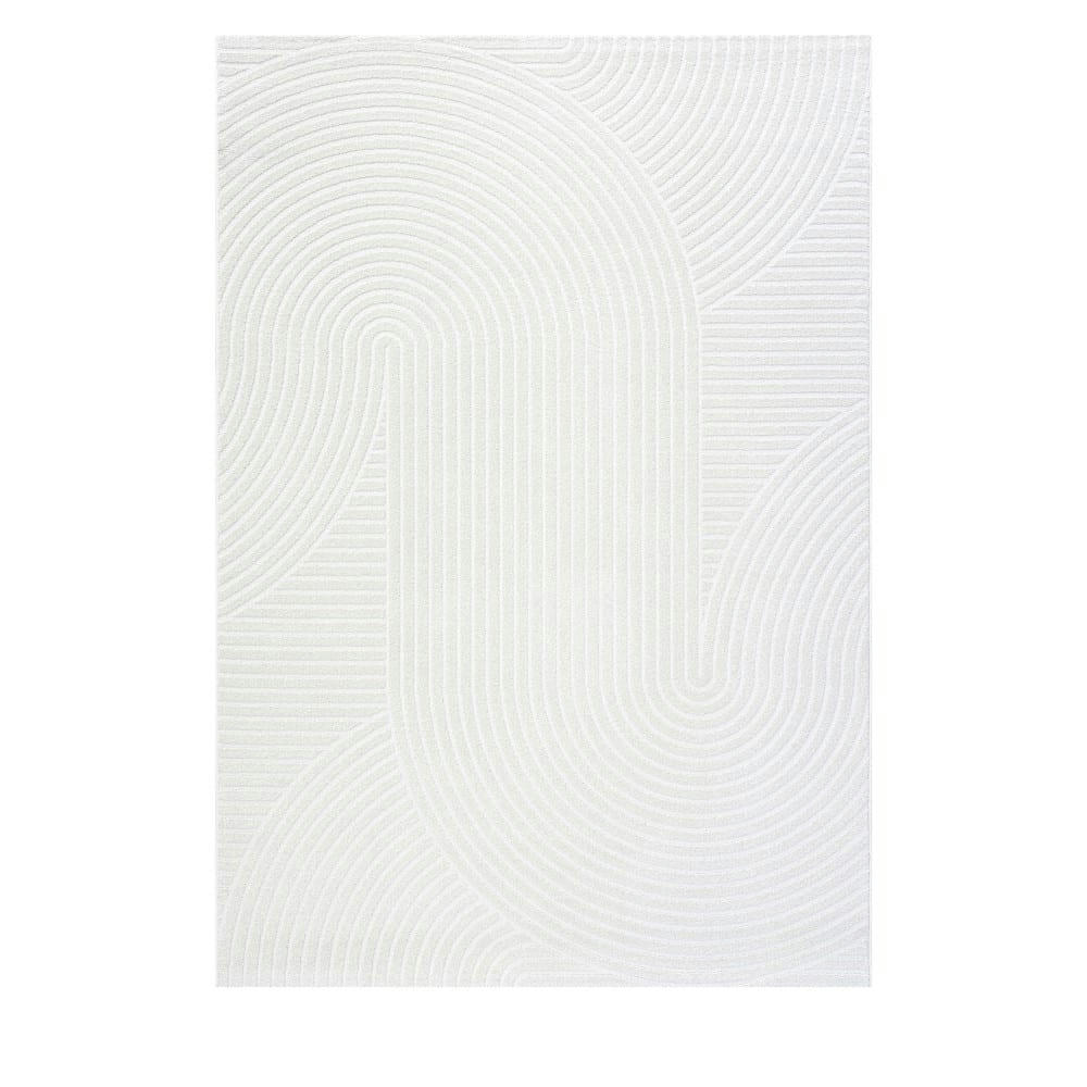 HILLS - Tapis contemporain à motif géométrique ecru 160x230 cm