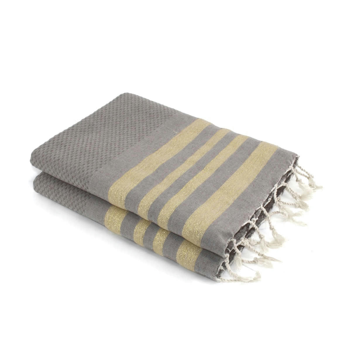 HAMPTONS - Fouta XXL coton  200x200 taupe clair