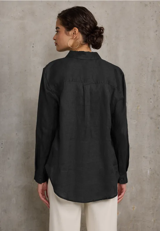 Leinen-Hemdbluse