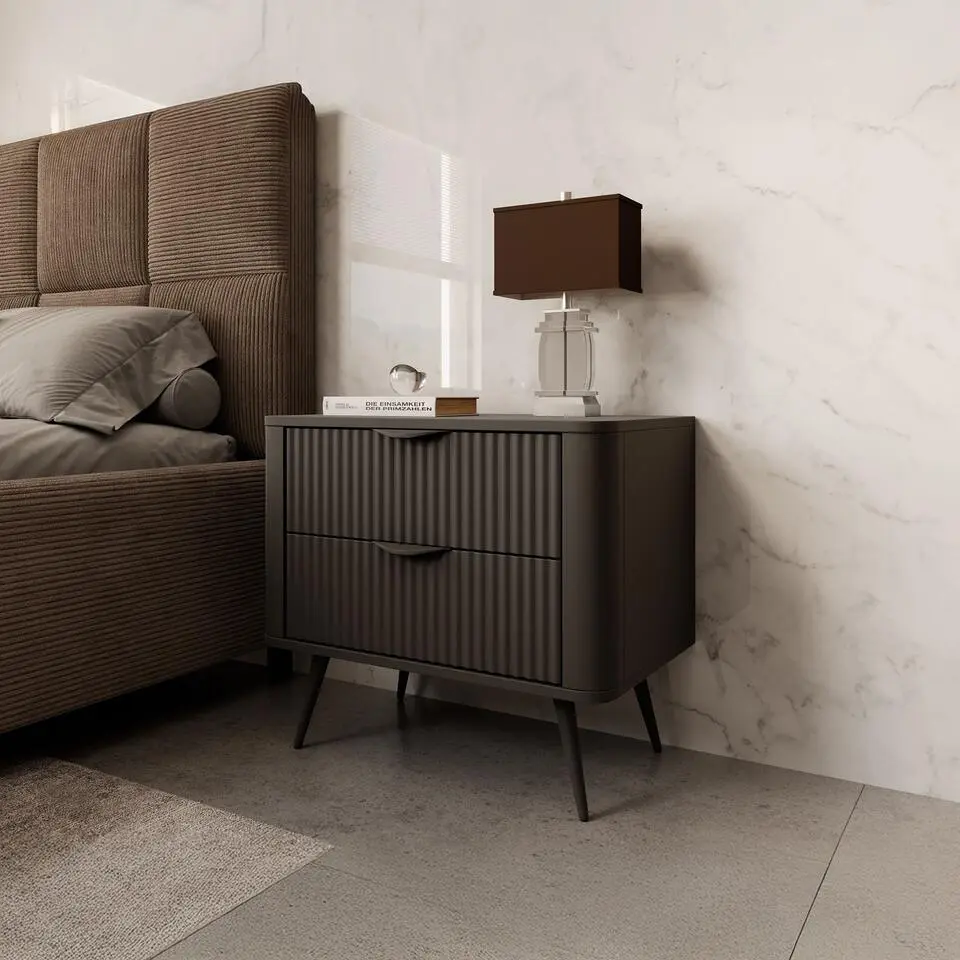 Meubella - Nachtkastje Lima - Zwart - 63 cm