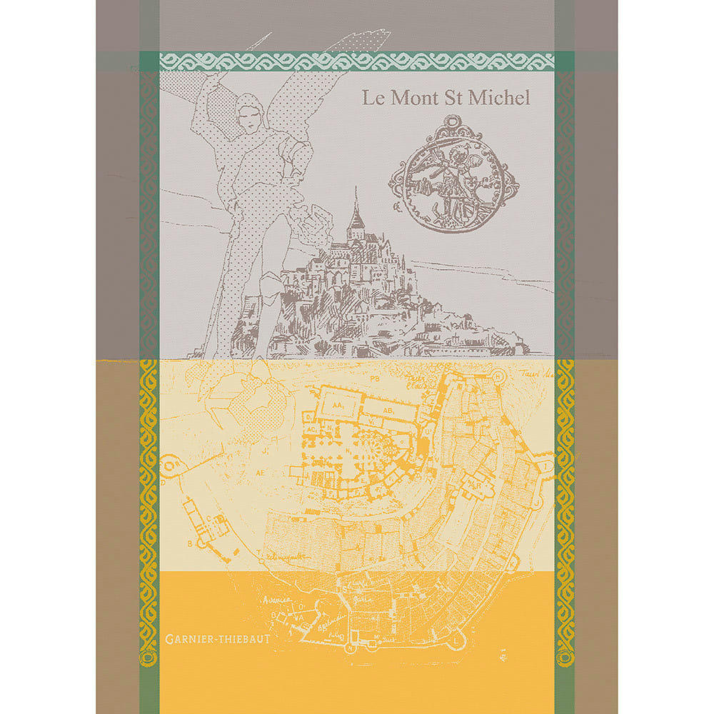 MONT SAINT MICHEL ORANGE - Torchon  pur coton orange 56x77