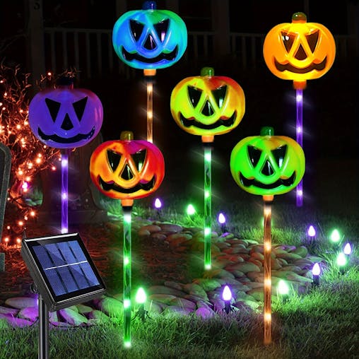 NNETM Solar-Powered Halloween Pumpkin Lights