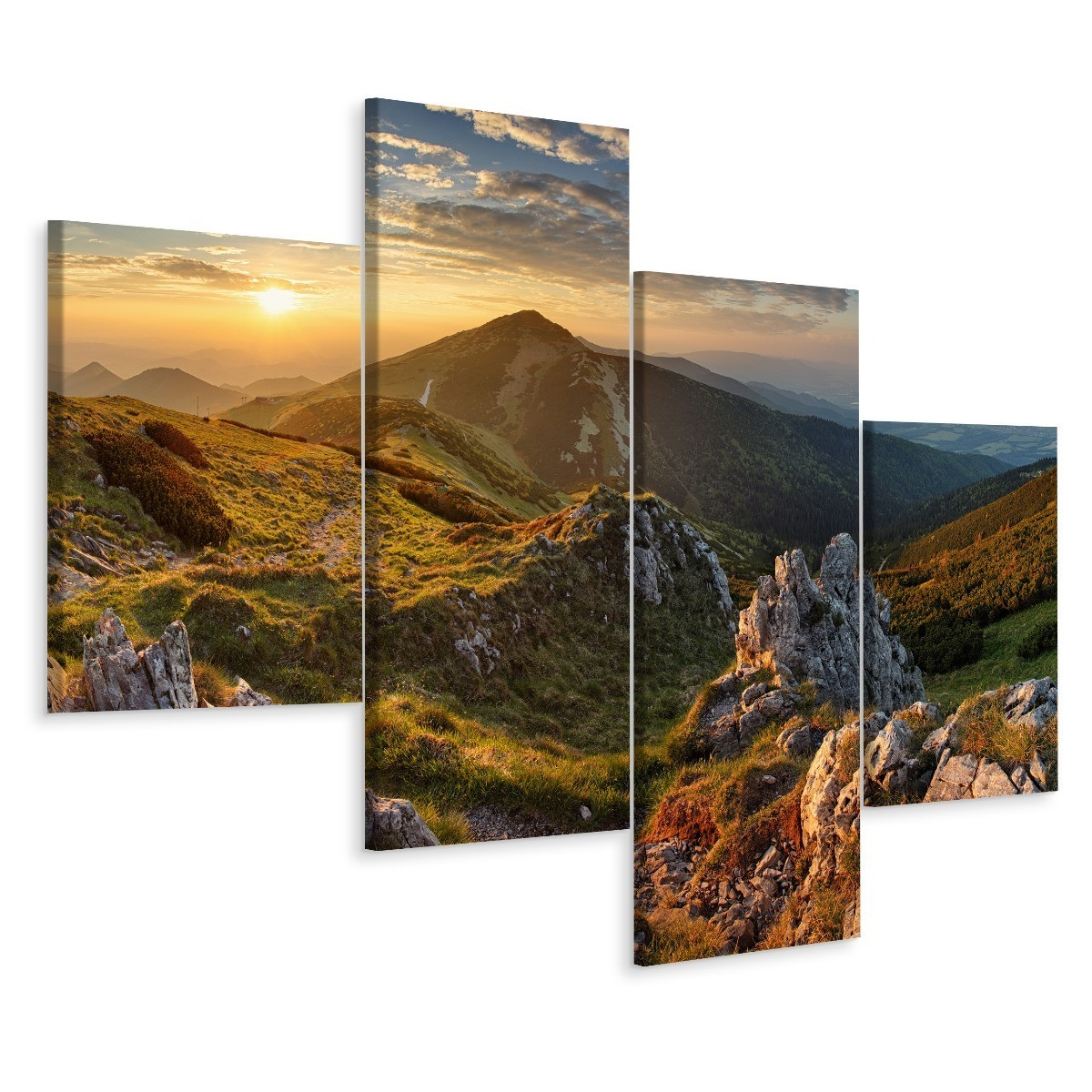 Obraz 4 Częściowy PEJZAŻ GÓRSKI Natura 3D 80x50cm