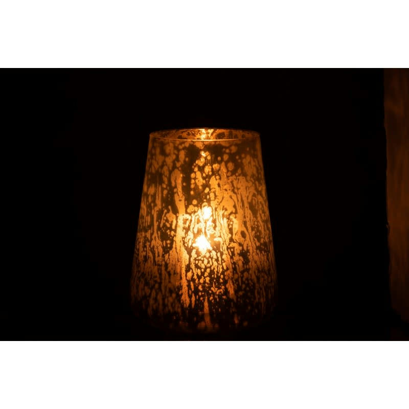 MILKY - Photophore verre gris H22,5cm