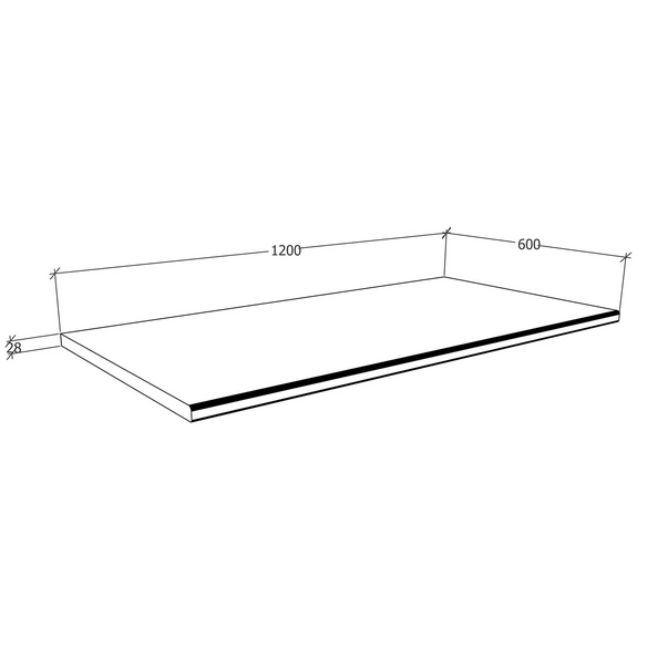 Küchenarbeitsplatte, BxL: 60 x 120 cm