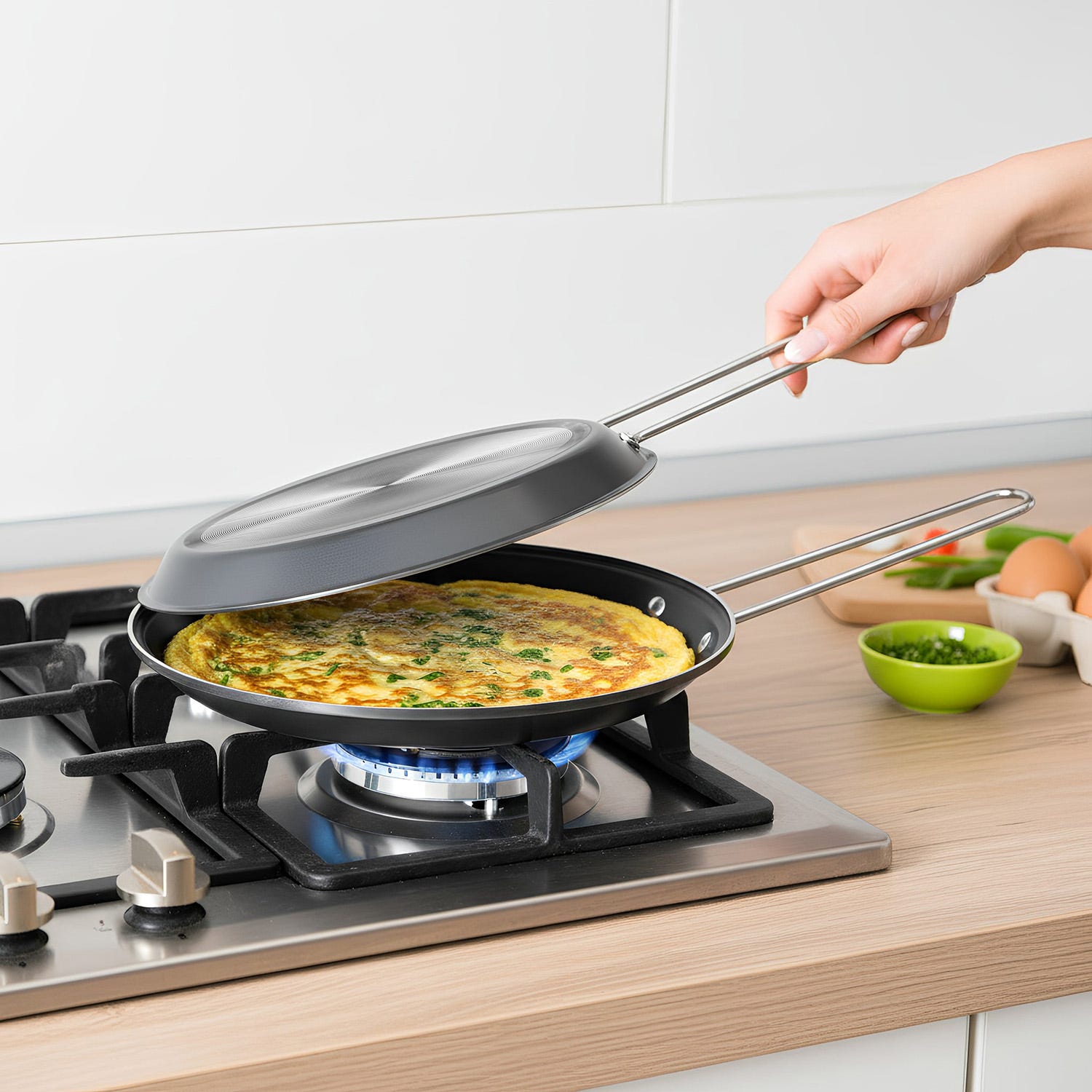 Padella girafrittata 20 cm antracite