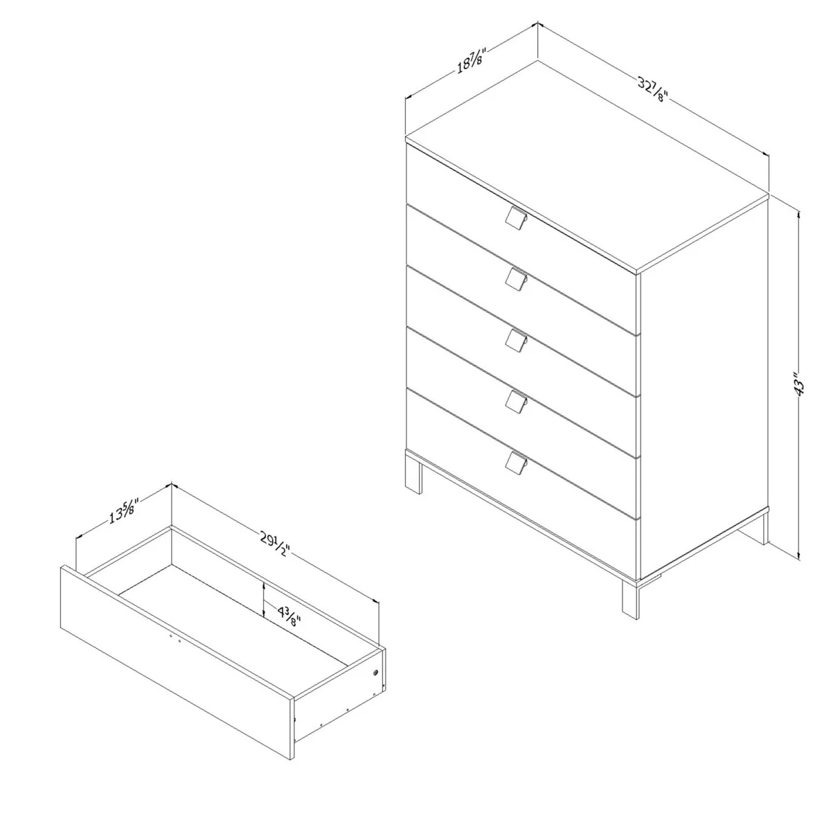 South Shore Spark 5-Drawer Chest