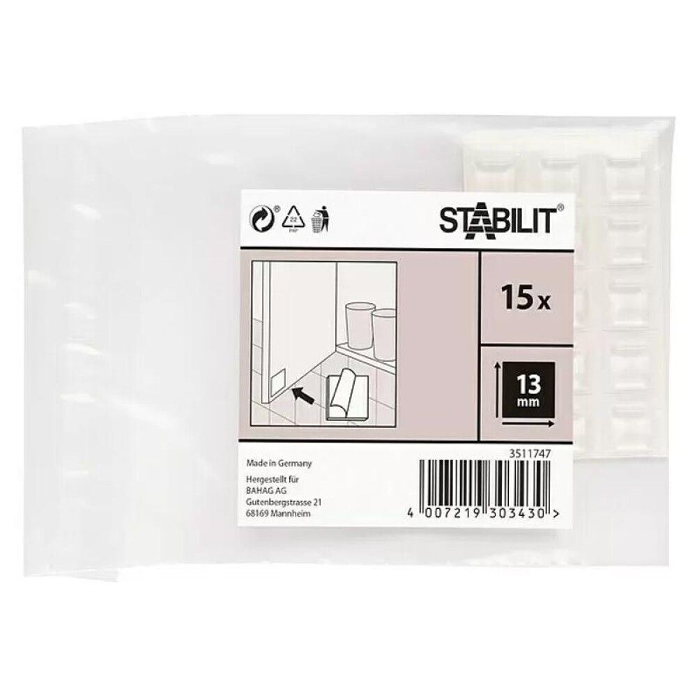 ANTISKLIKNOTTER STABILIT 13MM 15 STK TRANSPARENT