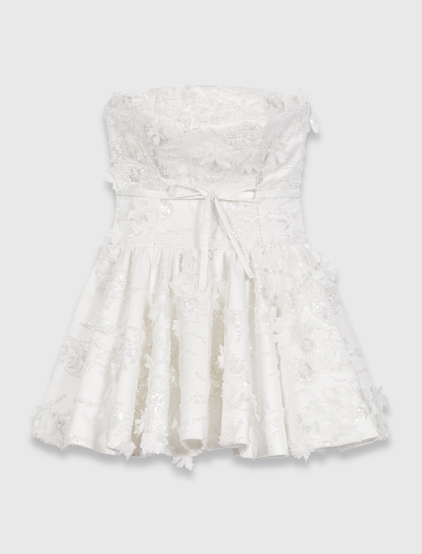 Robe bustier courte brodée