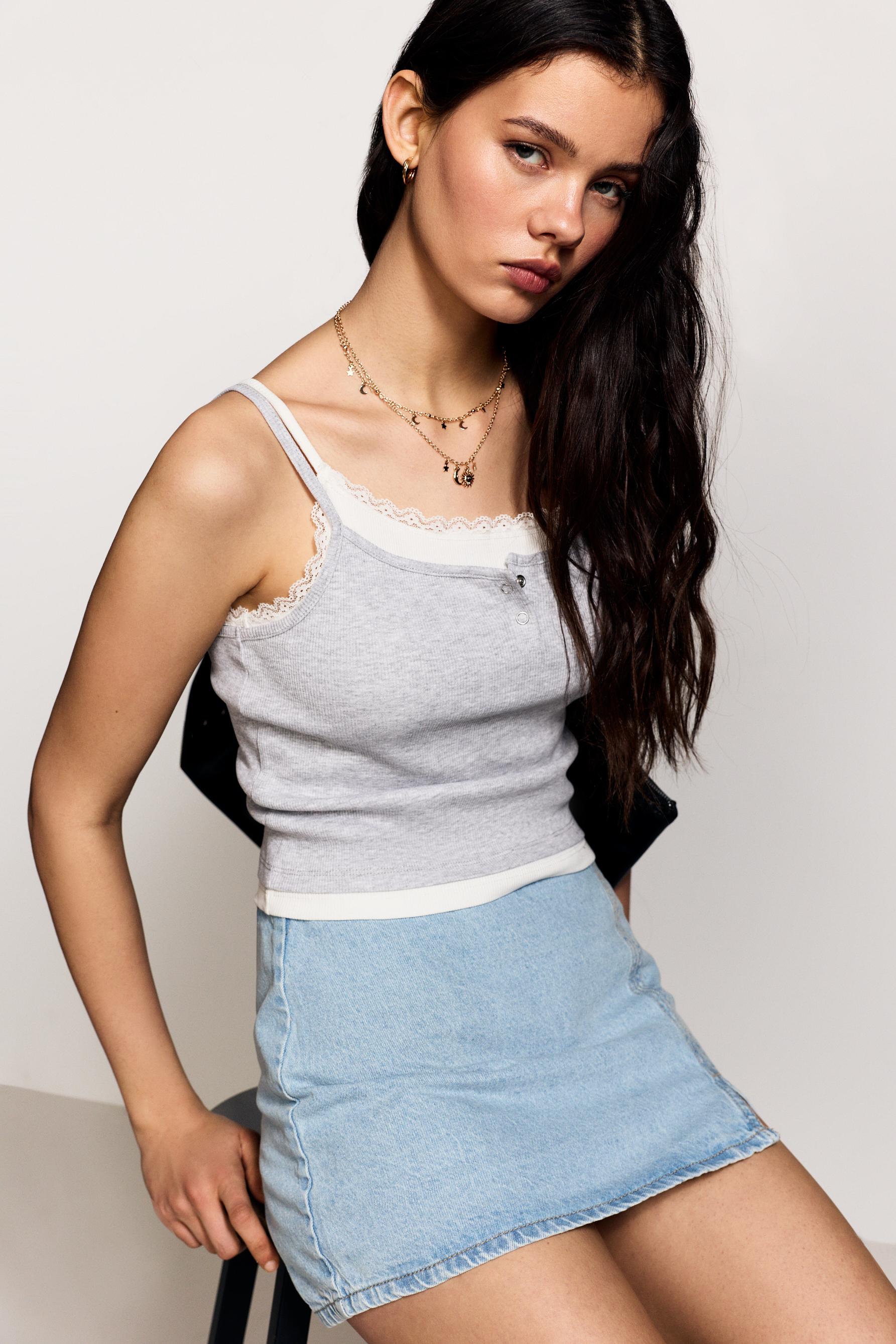 Falda pantalón denim