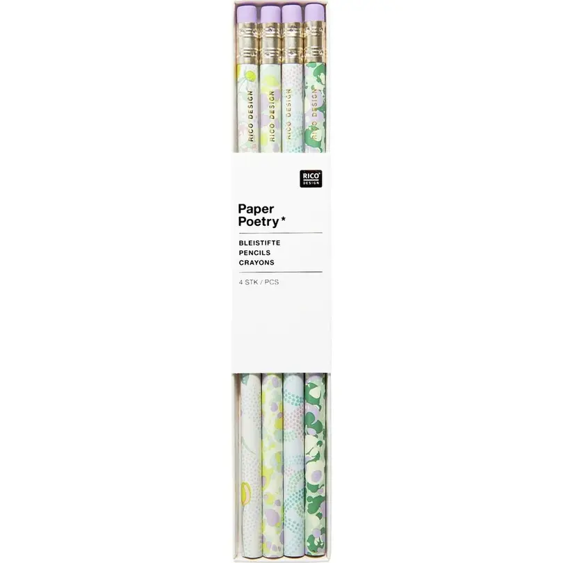 Bleistift 4er-Set Blumen