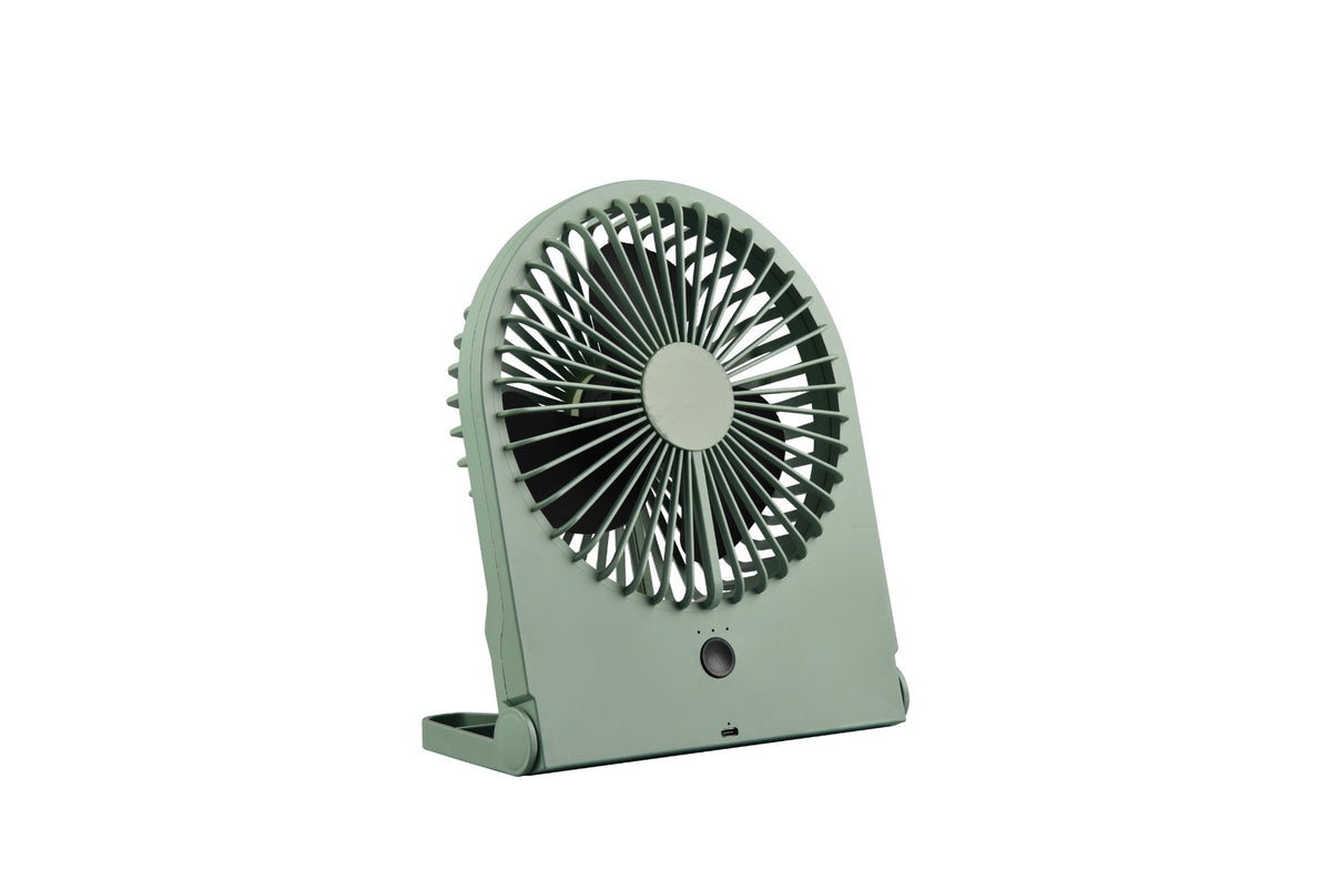 Trio Leuchten Tafelventilator Breezy - H 23 cm - Accu oplaadbaar – pistache groen