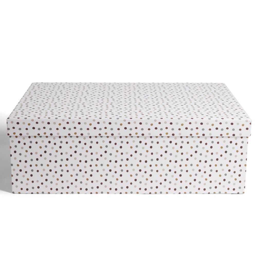 BoÎte papier blanc à pois 44x31x15cm