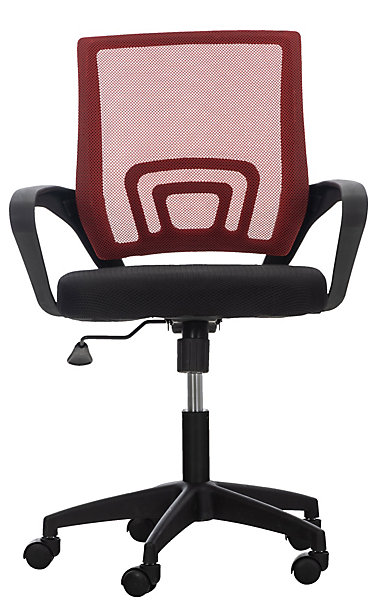 Fauteuil De Bureau Auburn, Chaise De Bureau En Maille Respirante, Chaise pivotante Hauteur réglable et Roulettes Rouge