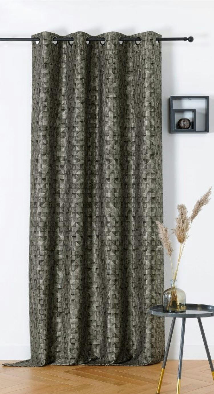 HERACLÈS - Rideau d'ameublement gris 140x240cm