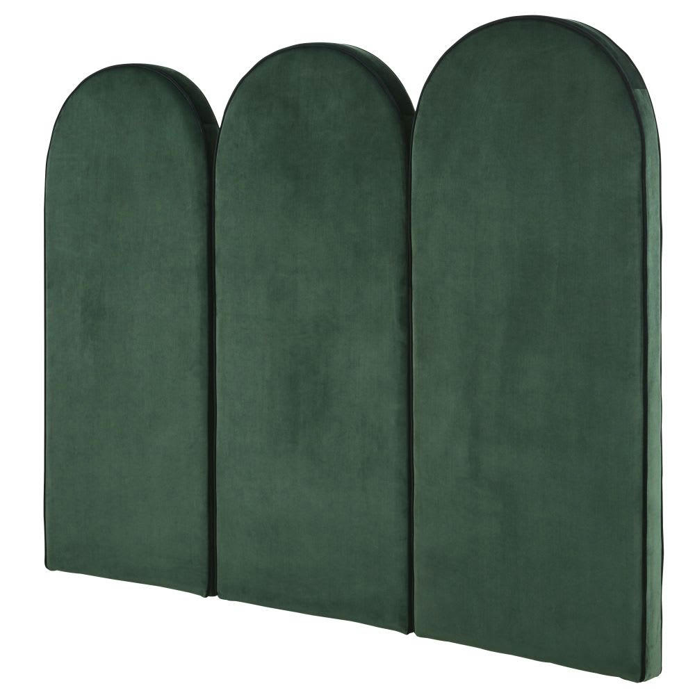 Hackney Business - Tête de lit modulable professionnelle en velours vert 60x140.5