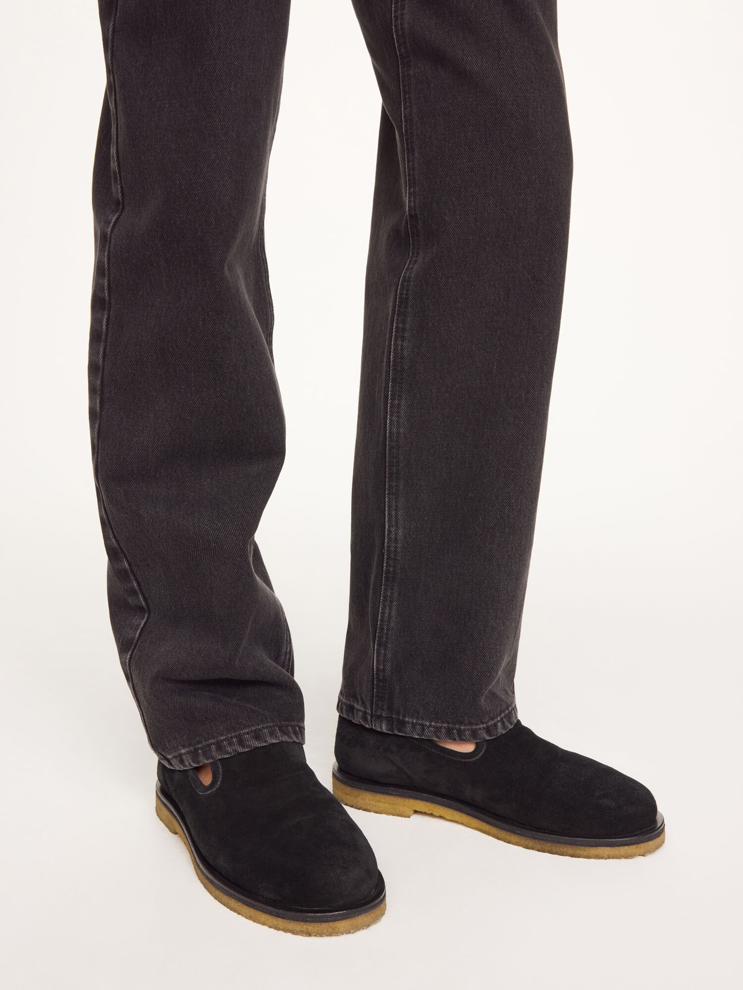 Romine slippers i ruskind
