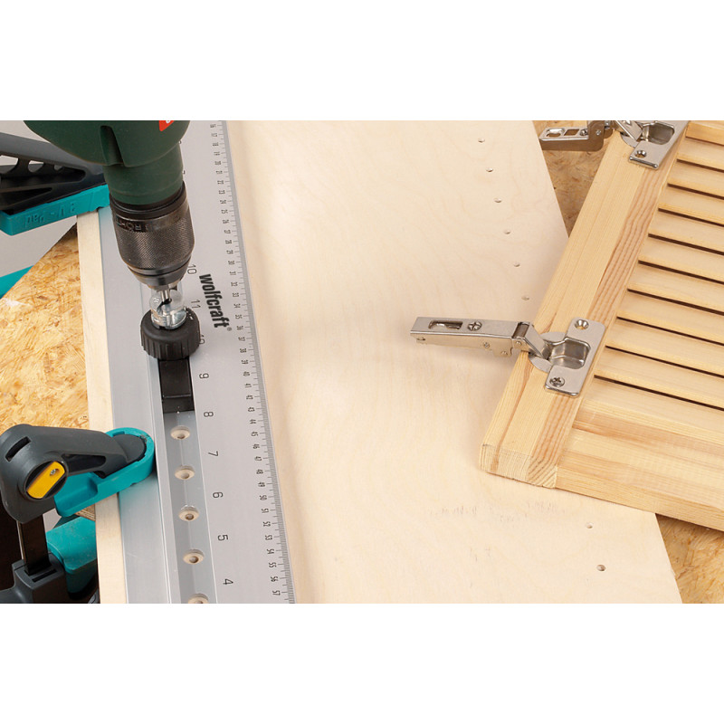 Gabarit de perçage pour assemblage avec des tourillons Ø 5 - 10 mm WOLFCRAFT