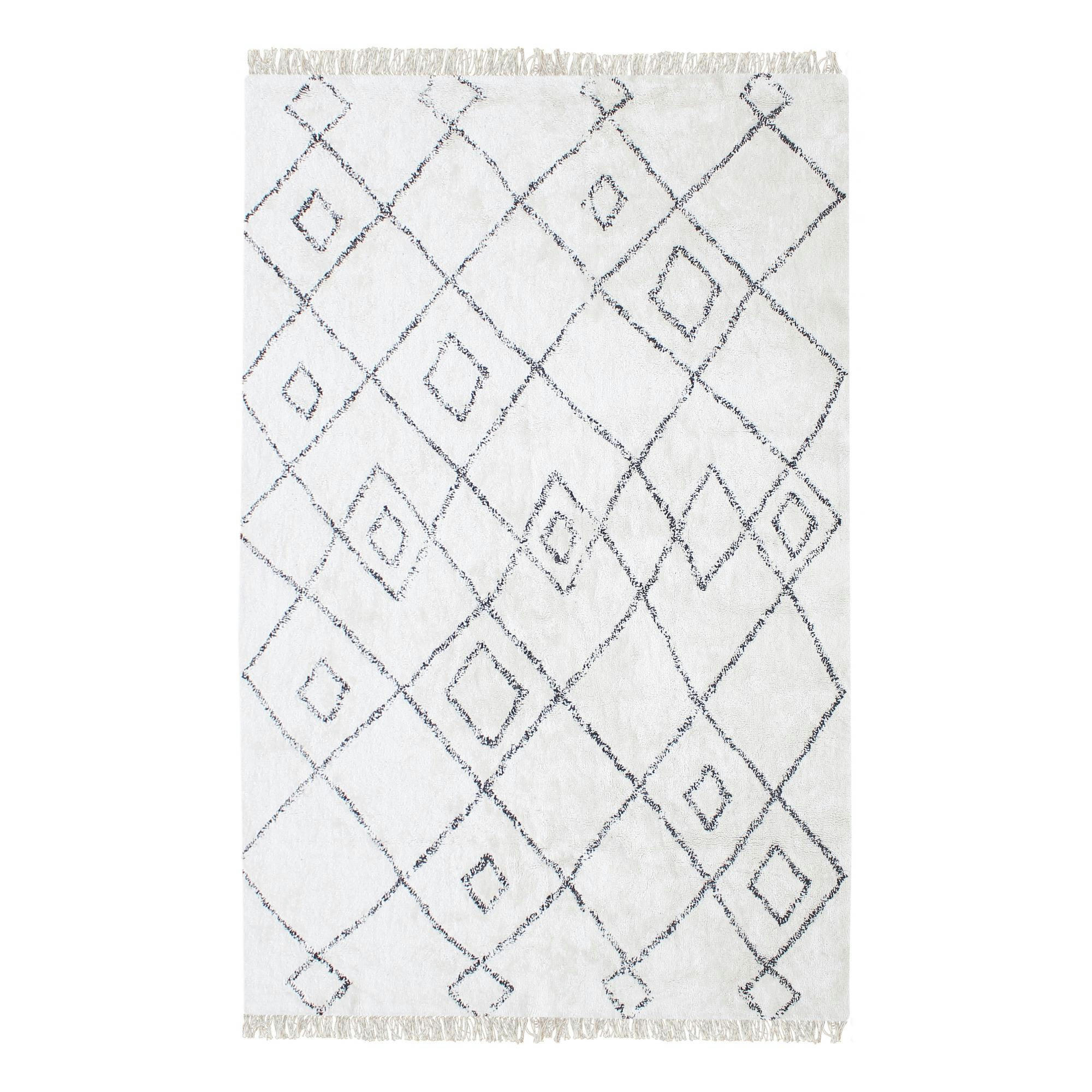 ERVIN - Tapis  en coton ivoire/taupe 190 x 290