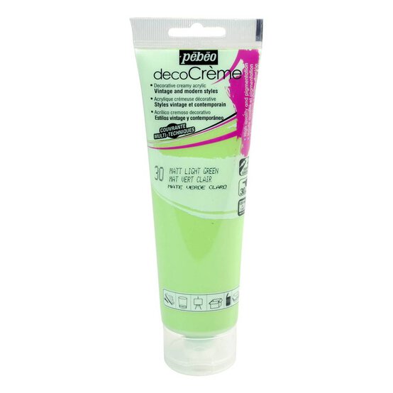 Pebeo Light Green Deco Creme Paint 120ml