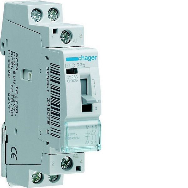 Hager ETC225 Contacteur Jour Nuit 25A, 2F, 230V