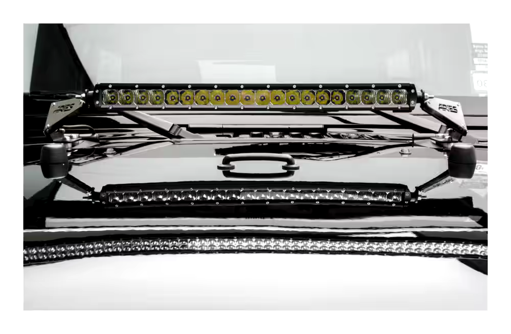 Aries Jeep Hood Light Bar Brackets