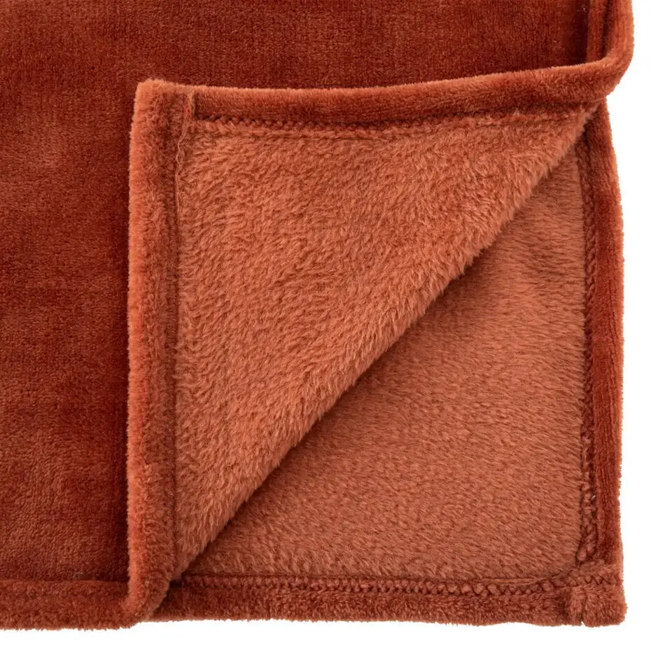 Atmosphera Plaid - terracotta - polyester - 130 x 180 cm