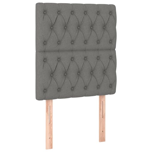 NNEVL LED Headboard Dark Grey 80x7x118/128 cm Fabric