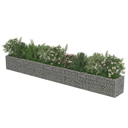 NNEVL Gabion Raised Bed Galvanised Steel 450x50x50 cm