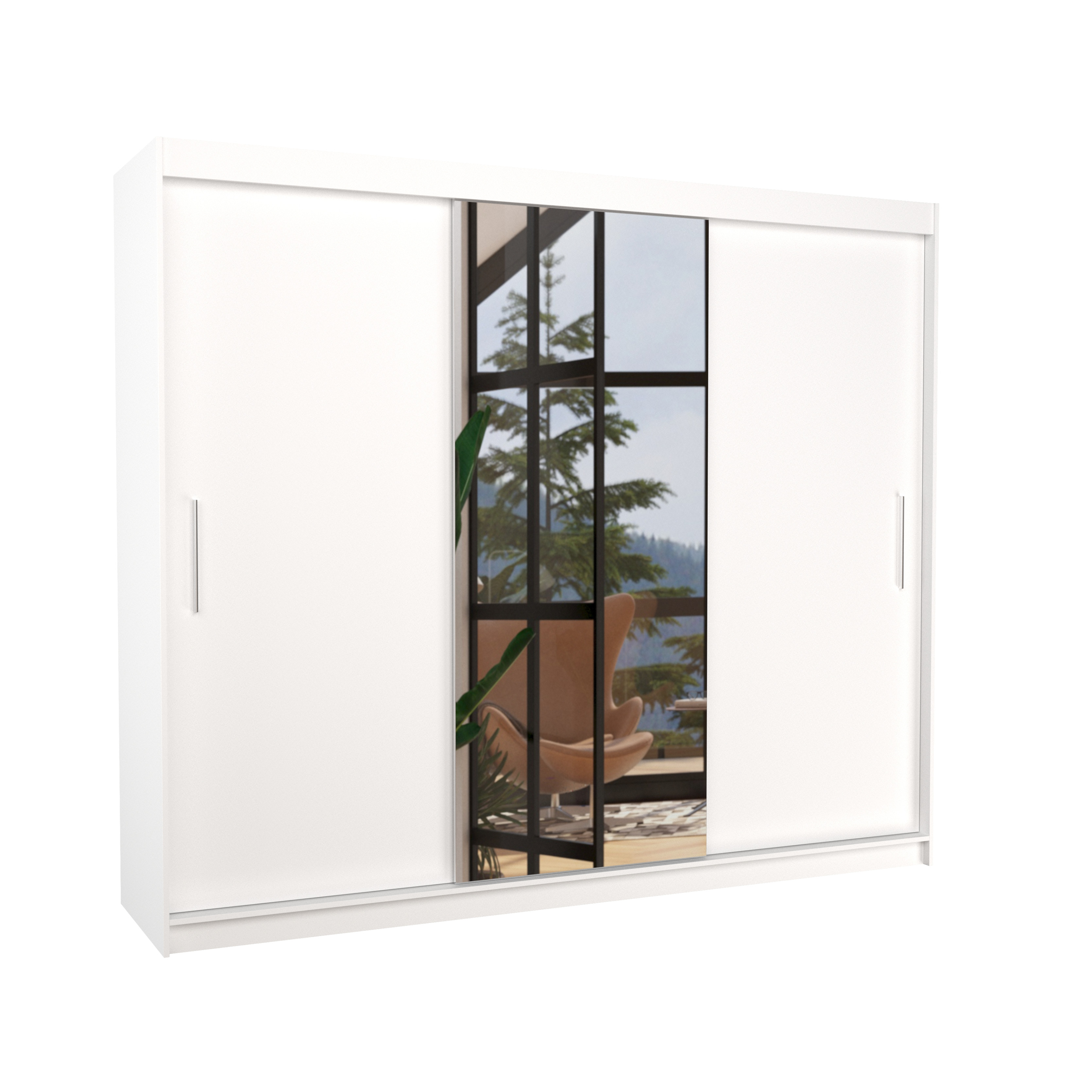 Szafa przesuwna z lustrem DENIS 250 White