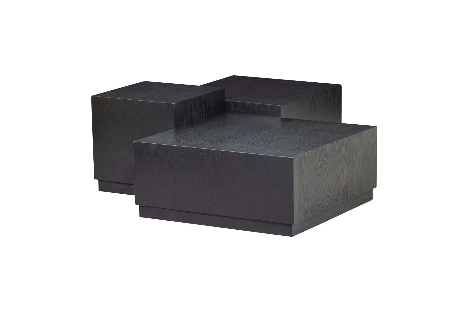PIM - Lot de 3 tables d'appoint en bois noir