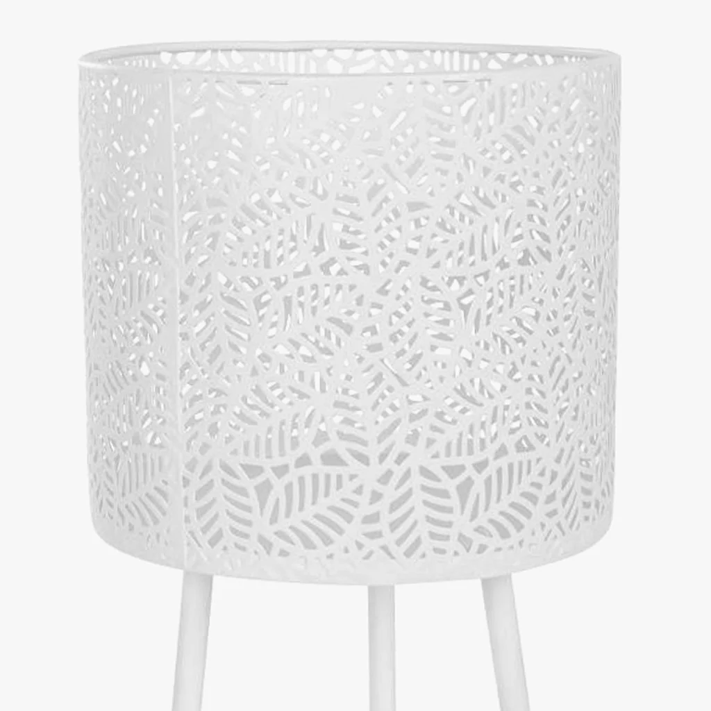 Conjunto de duas floreiras em metal branco REVIVAL