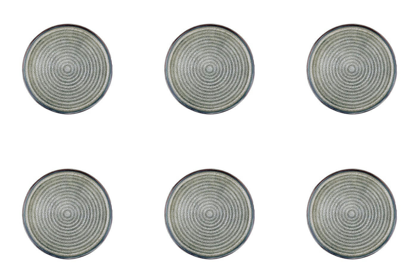 REACTIV - Lot de 6 petites assiettes en grès gris D17