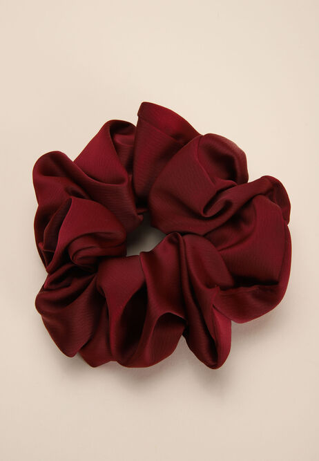 Womens Burgundy XL Satin Scrunchie