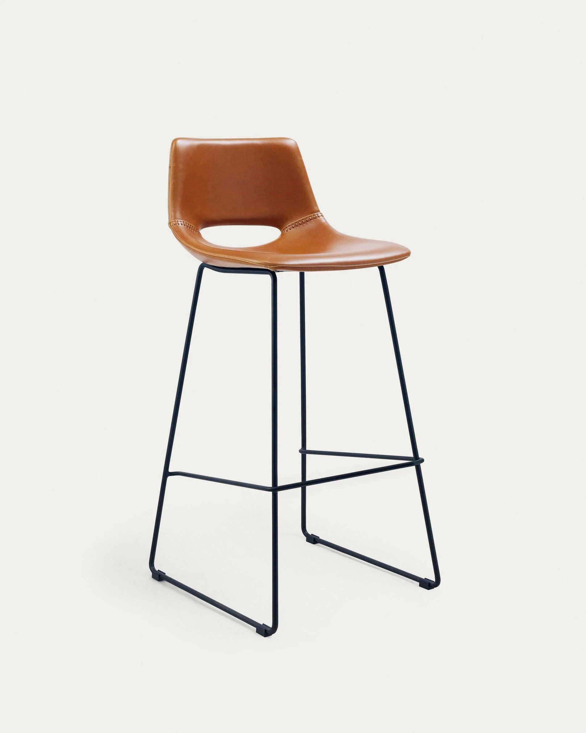 Brown synthetic leather Zahara barstool height 76 cm FSC 100%