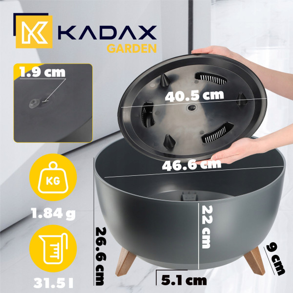 Kadax Doniczka Donica 47cm Wkład Osłonka Antracyt