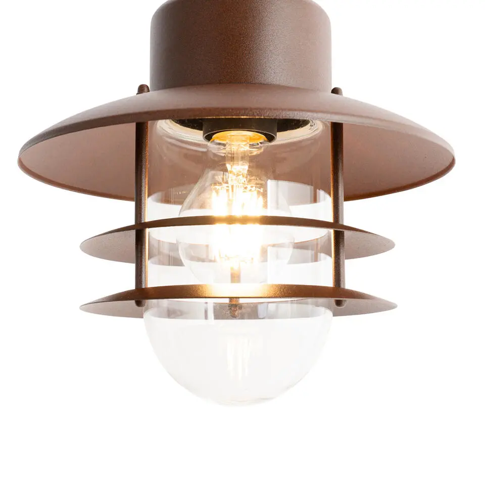 Qazqa hanglamp shell bruin e27