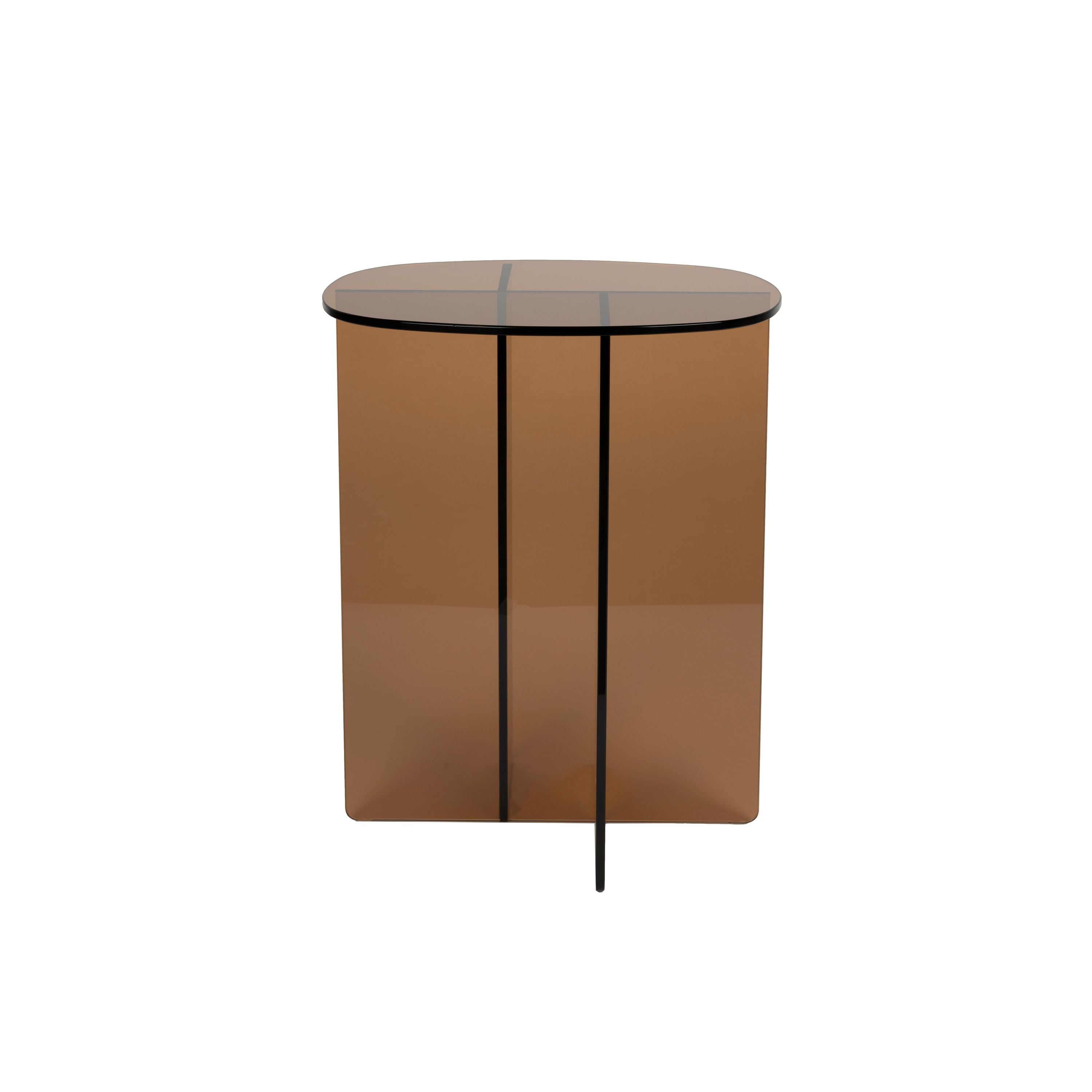 Zuiver Linea Bijzettafel 30x40 cm Glas Bruin