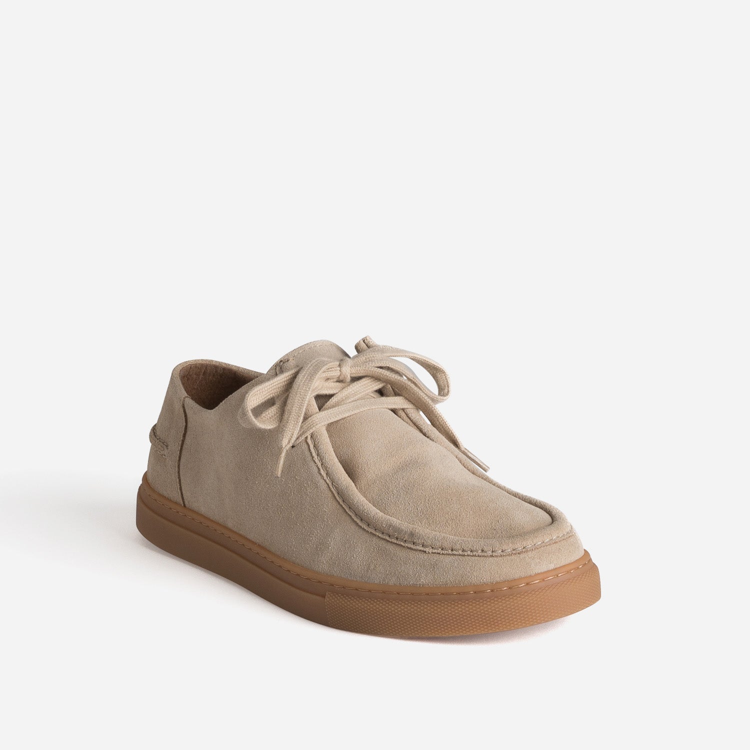 Derby plateau beige cuir velours