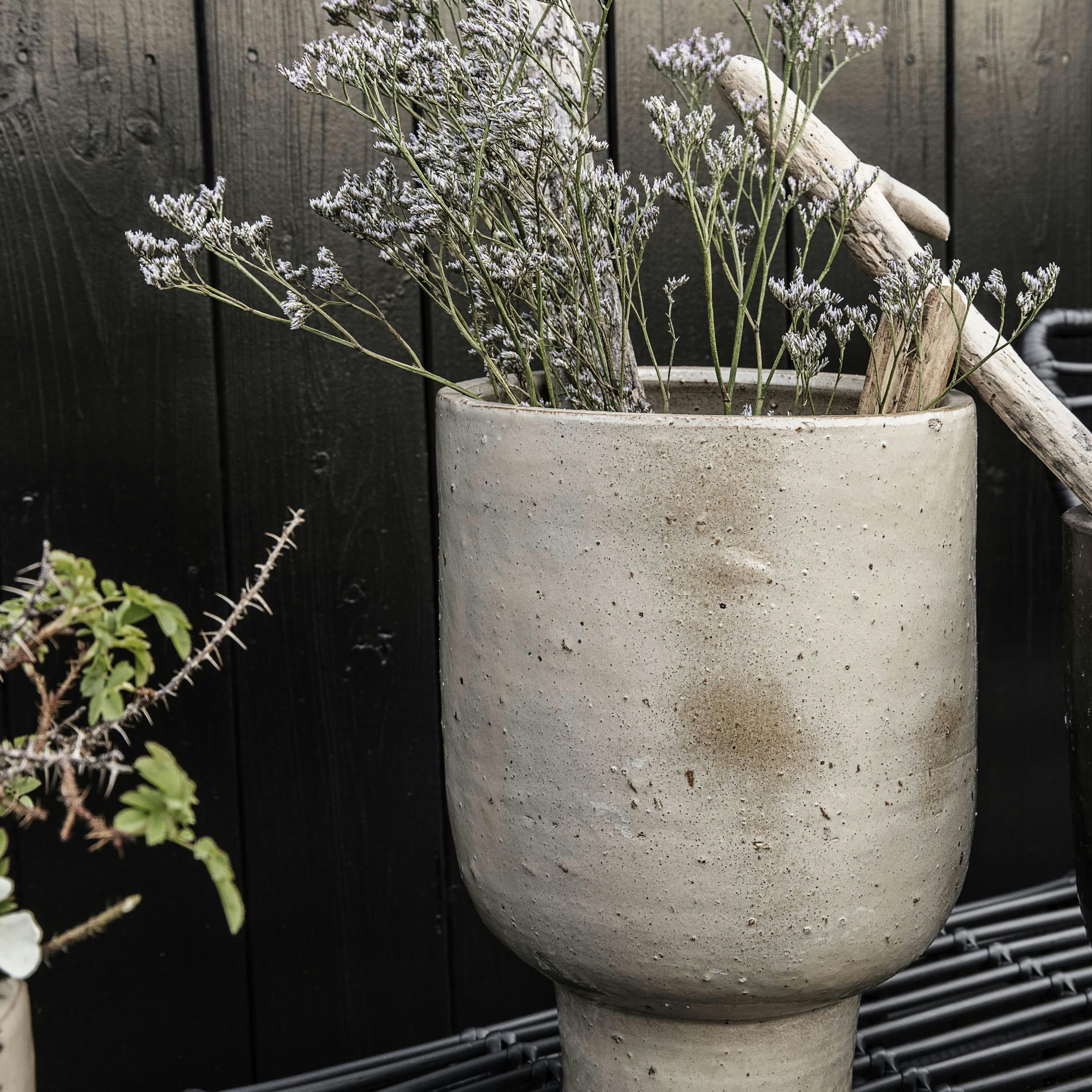 ARTIST - Cache-pot en grès beige H32