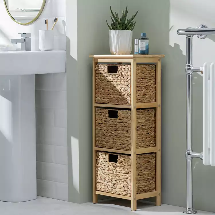 Habitat Bamboo 3 Drawer Bathroom Storage Unit - Natural