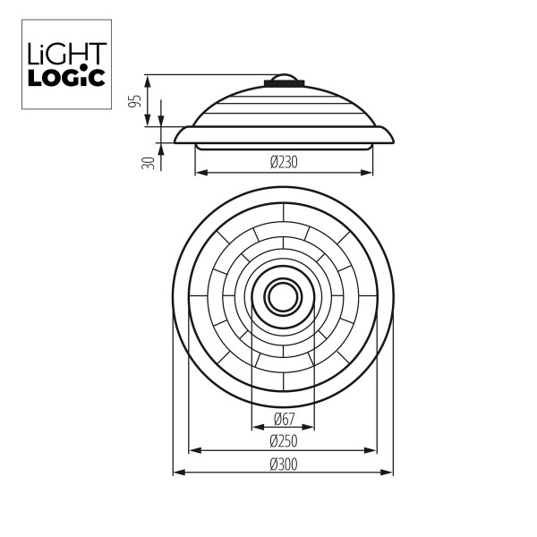 Plafoniera LightLogic LL TAZA 30579z czujnikiem ruchu PIR sensor żarówka