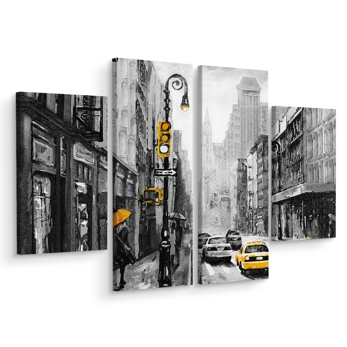 Obraz 4 Części Miejska PANORAMA Nowego Jorku 3D 80x60cm