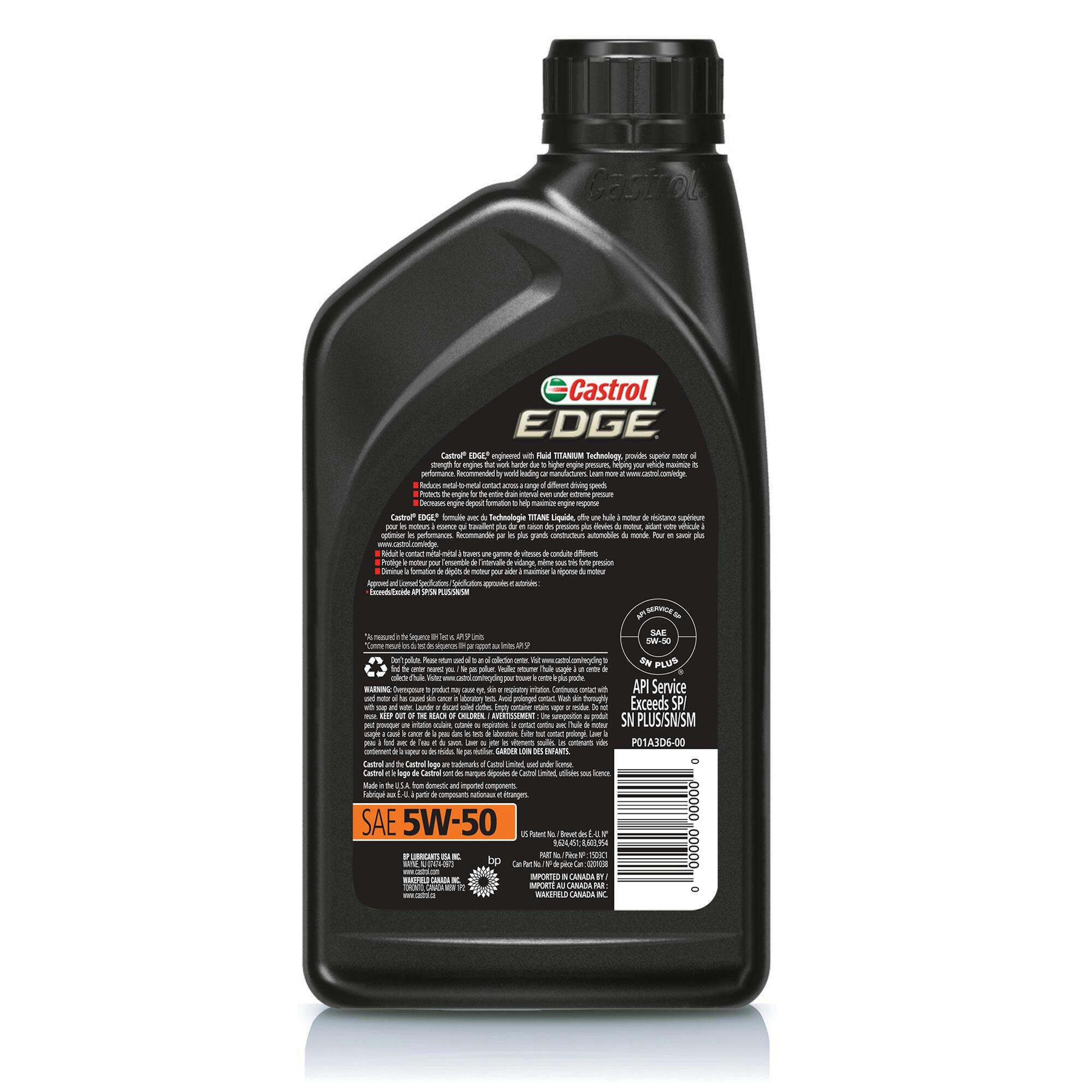 Castrol EDGE 5W50 Synthetic Engine/Motor Oil, 1-L