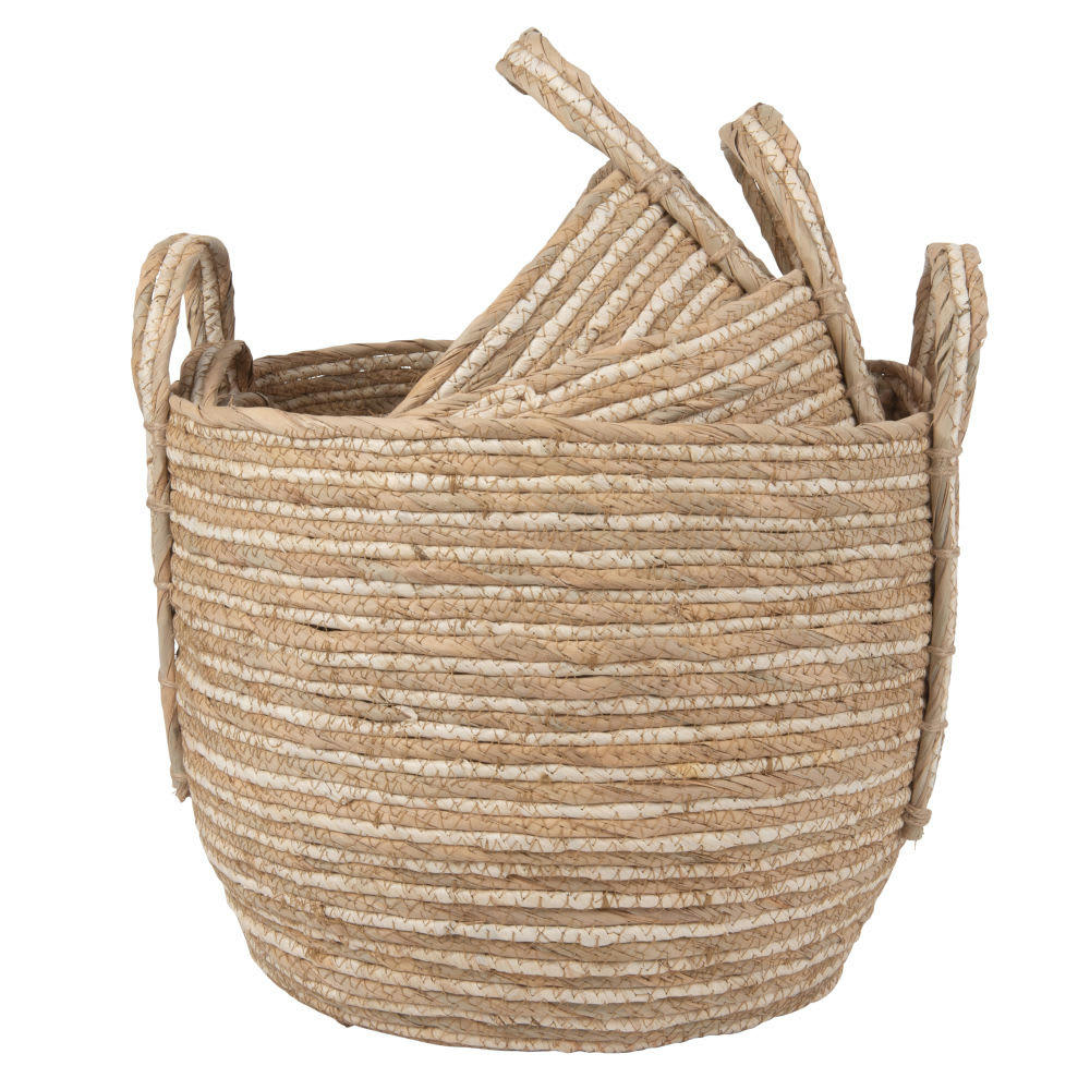 - Corbeilles tressées en fibre de maïs (x3)
