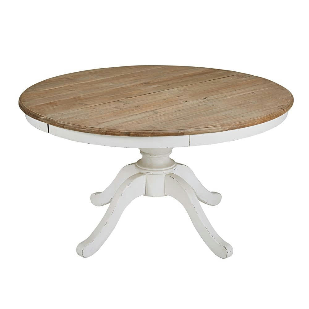 Provence - Table à manger ronde extensible 6 à 8 personnes L140/190