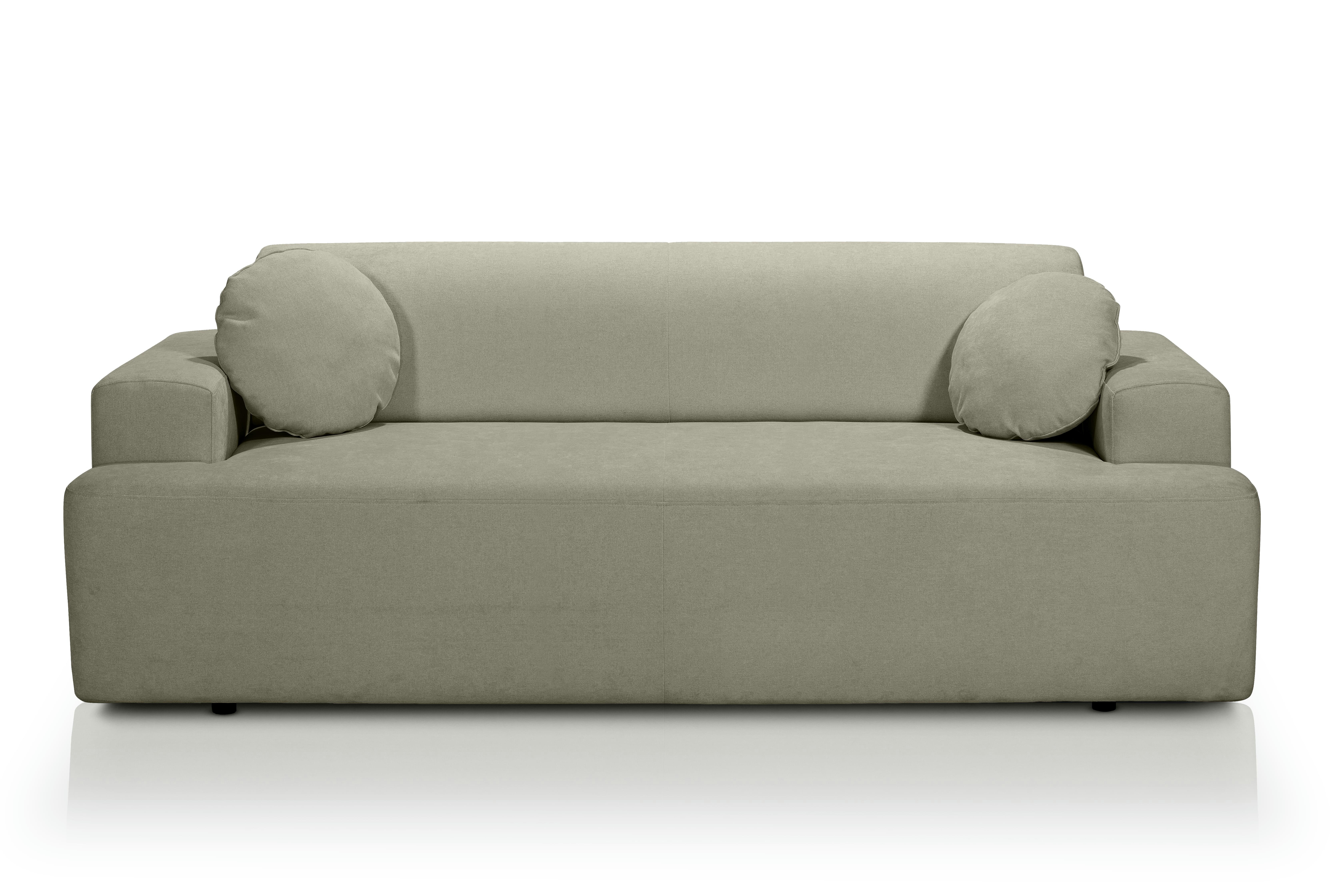 GALA - Canapé fixe 3 places  en tissu kaki