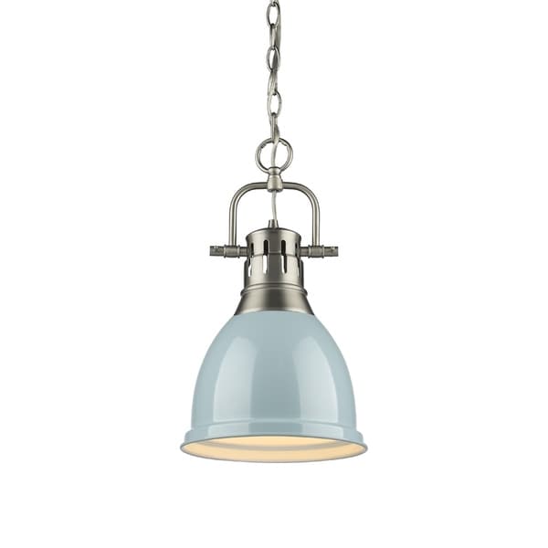 Golden Lighting Duncan Seafoam Pewter Small Pendant with Chain