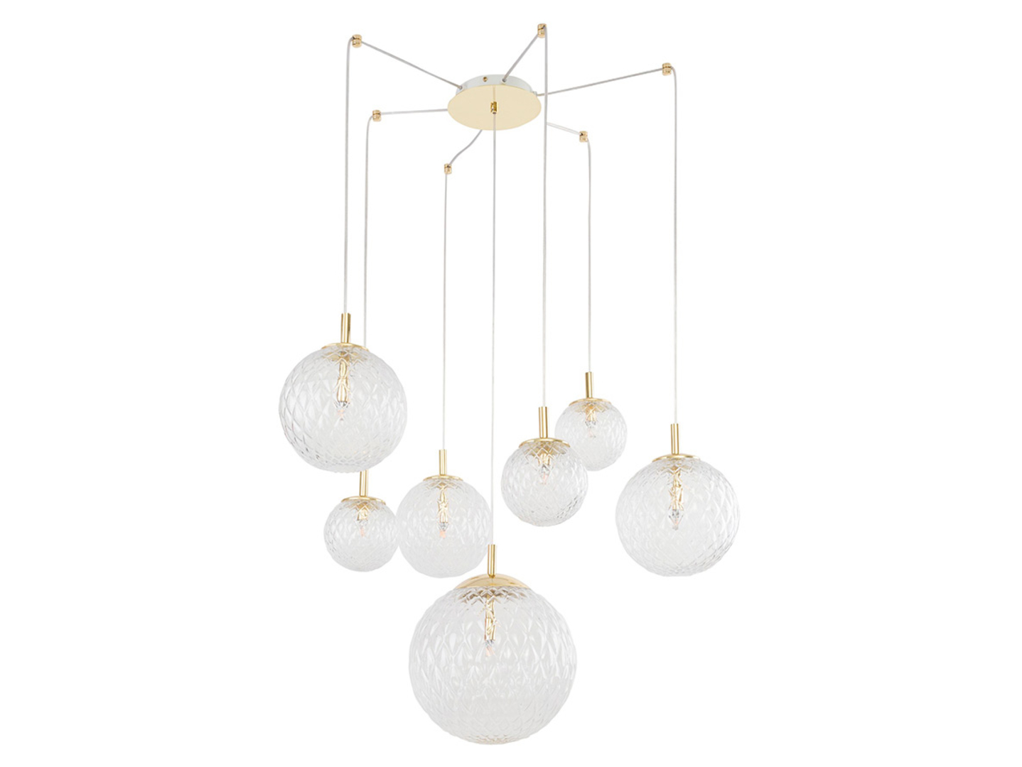 Lampa wisząca Cadix 7-punktowa szklana transparentna