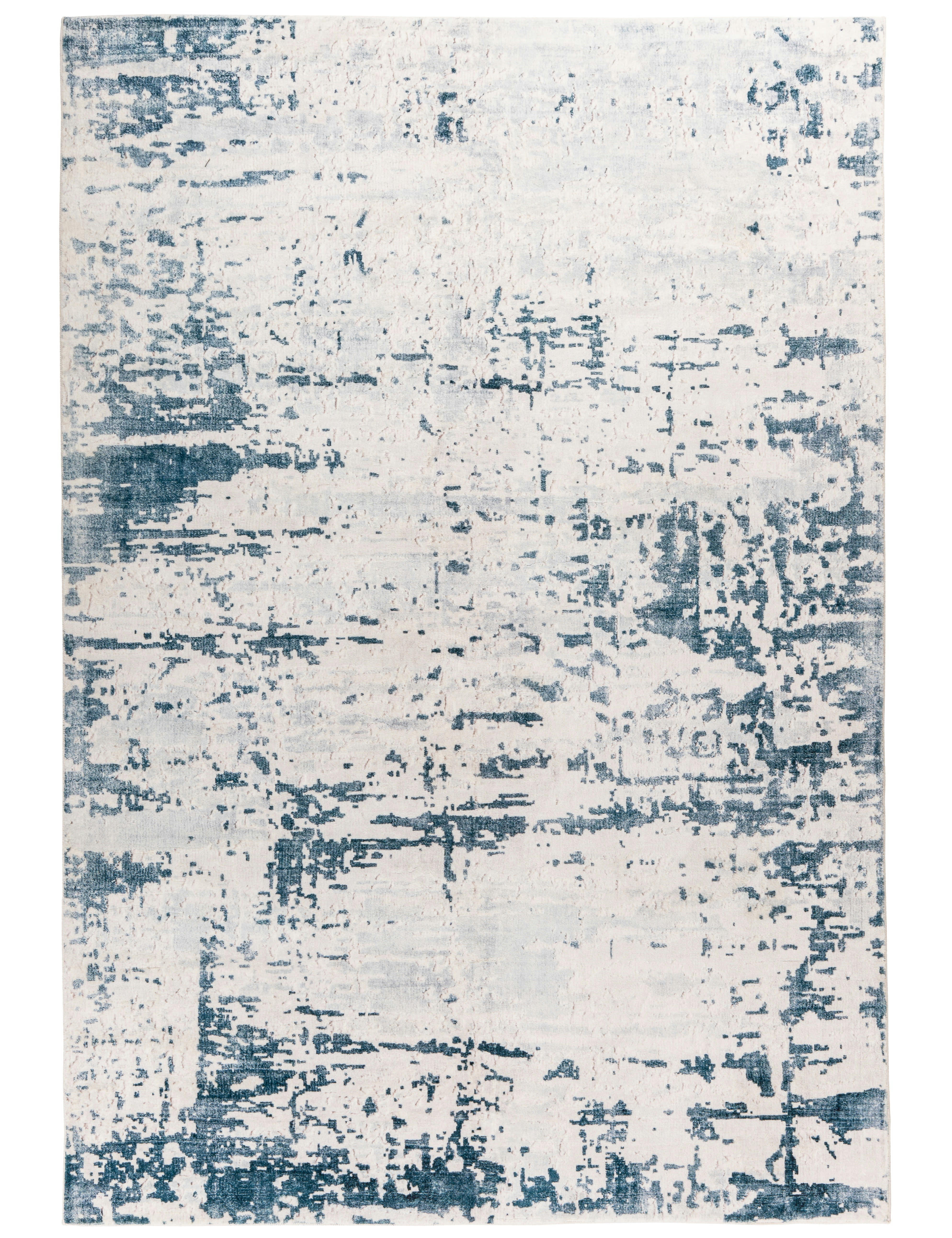 SHARY - Tapis de salon en polyester bleu 160x230 cm